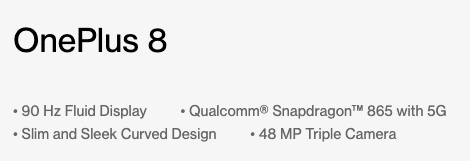 product listing optimization OnePlus8